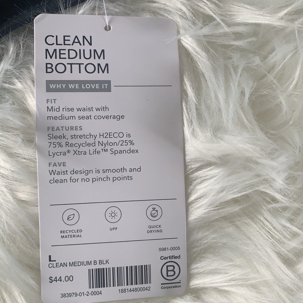 ATHLETA CLEAN MEDIUM BIKINI BOTTOM- BLACK NWT AND NWOT - Picture 3 of 4